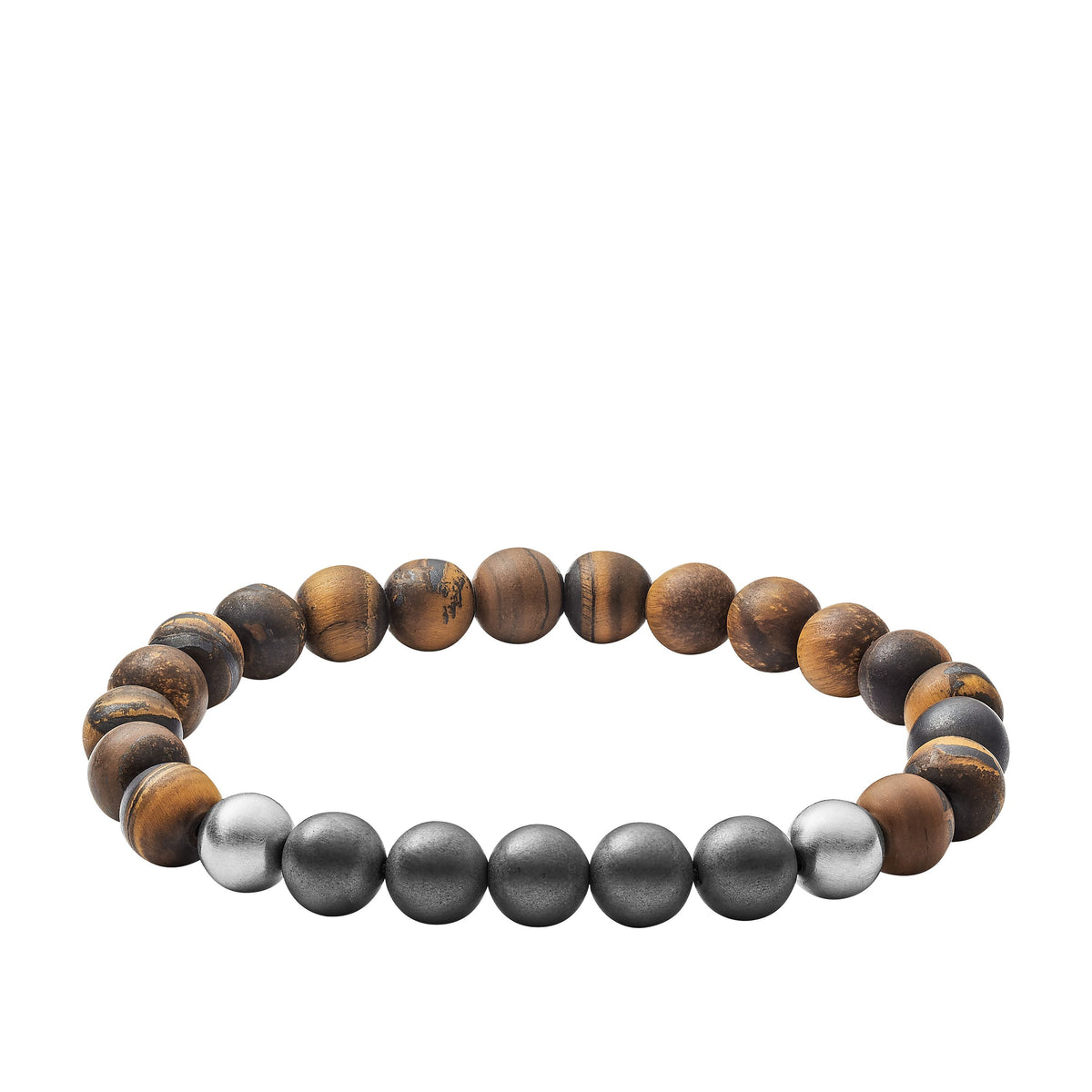 Tiger's Eye, Hematite and Steel Bracelet, JOF00492040