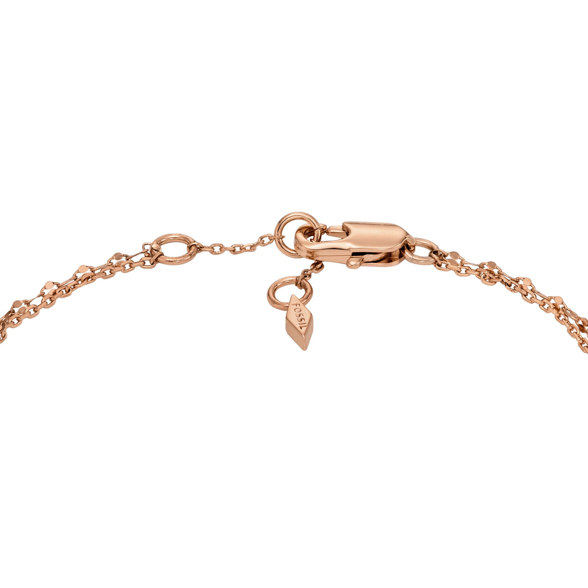 Fossil Women's Hazel Sparkling Baguettes Rose Gold-Tone Brass Multi-Strand Bracelet