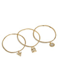 LA Logo Button Stretch Bracelet Set