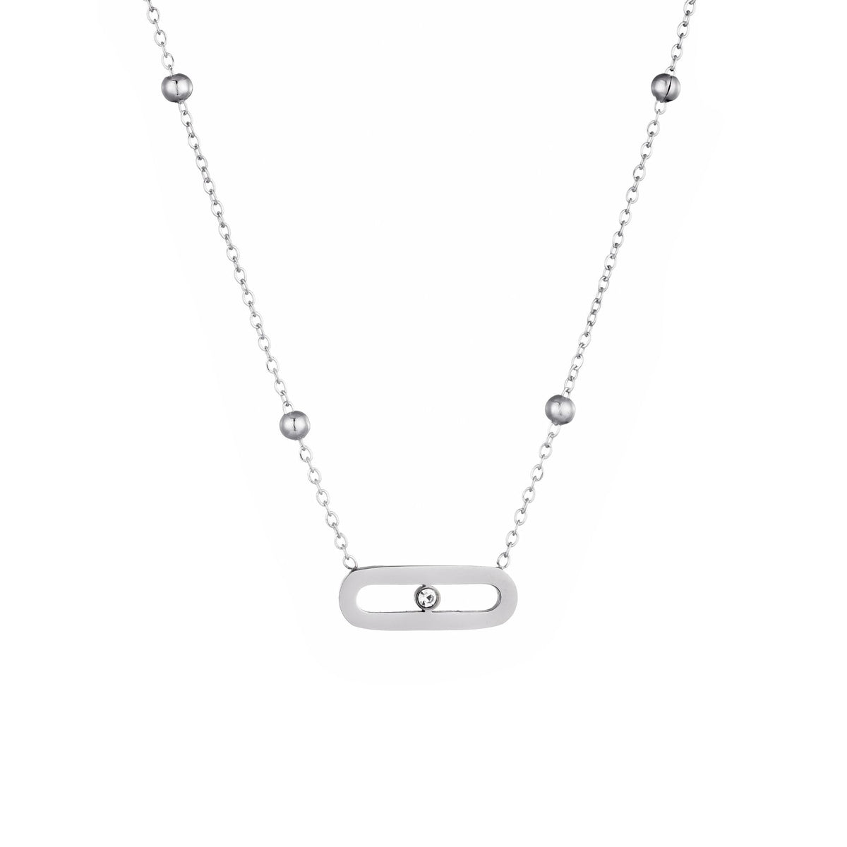 Tarnish Resistant Silver Plated Bar Necklace