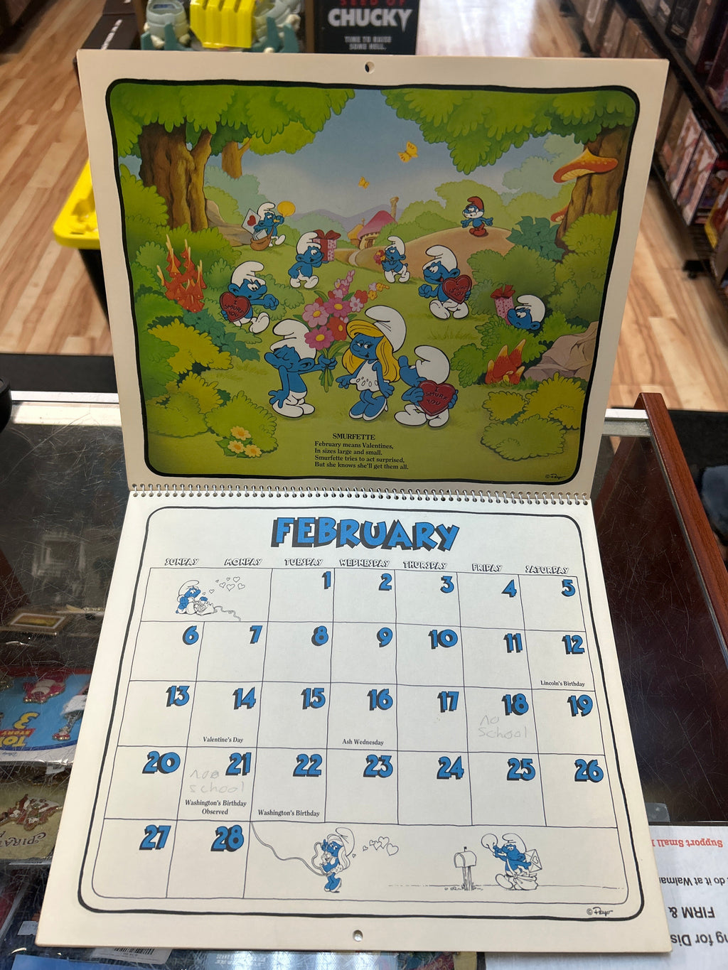 16 Month Calender -1982/1983- (Vintage Smurfs, Schleich Peyo)
