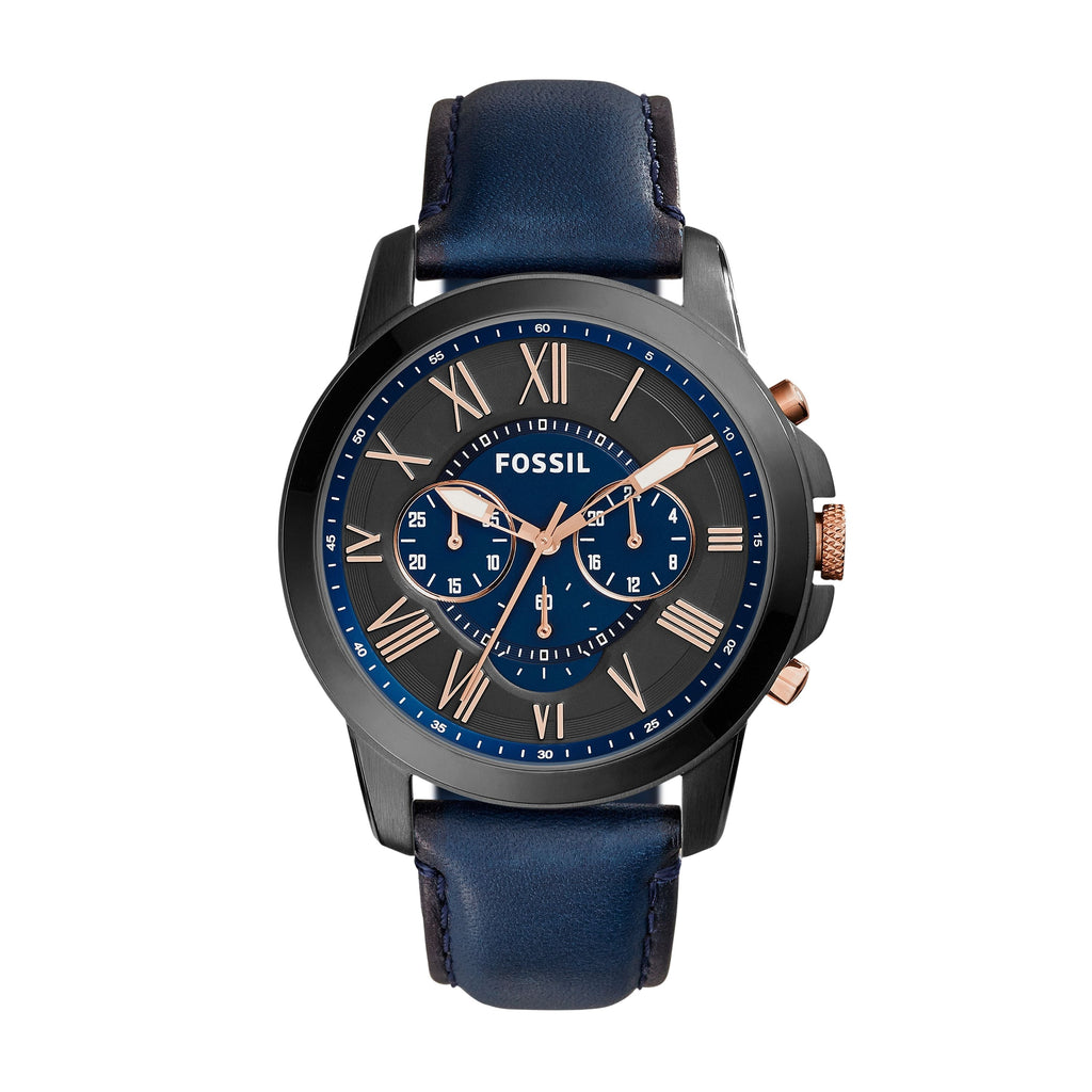 Fossil Men's Grant 44mm Chronograph, Smoke Stainless Steel Watch