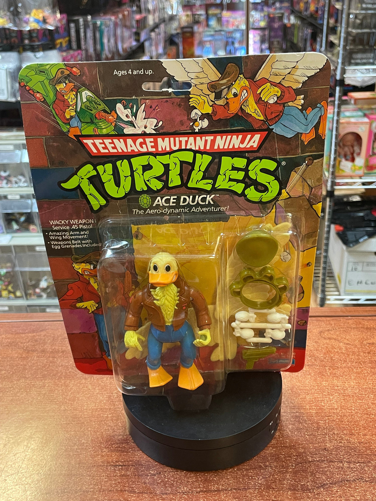Ace Duck No Hat -14 Back-  (Vintage TMNT Ninja Turtles, Playmates) **SEALED**