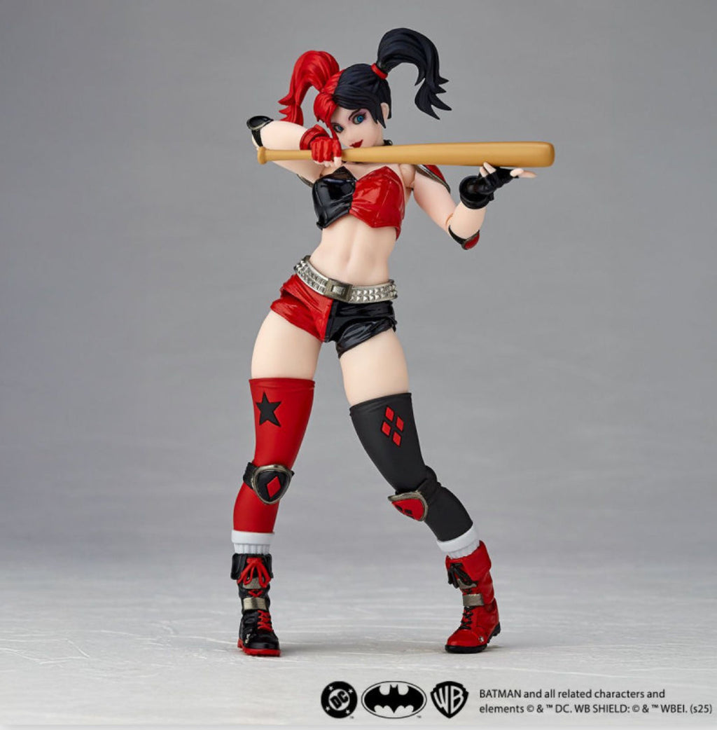 Revoltech Amazing Yamaguchi Harley Quinn Red x Black Ver. with Limited Bonus Winking/Bubblegum Face