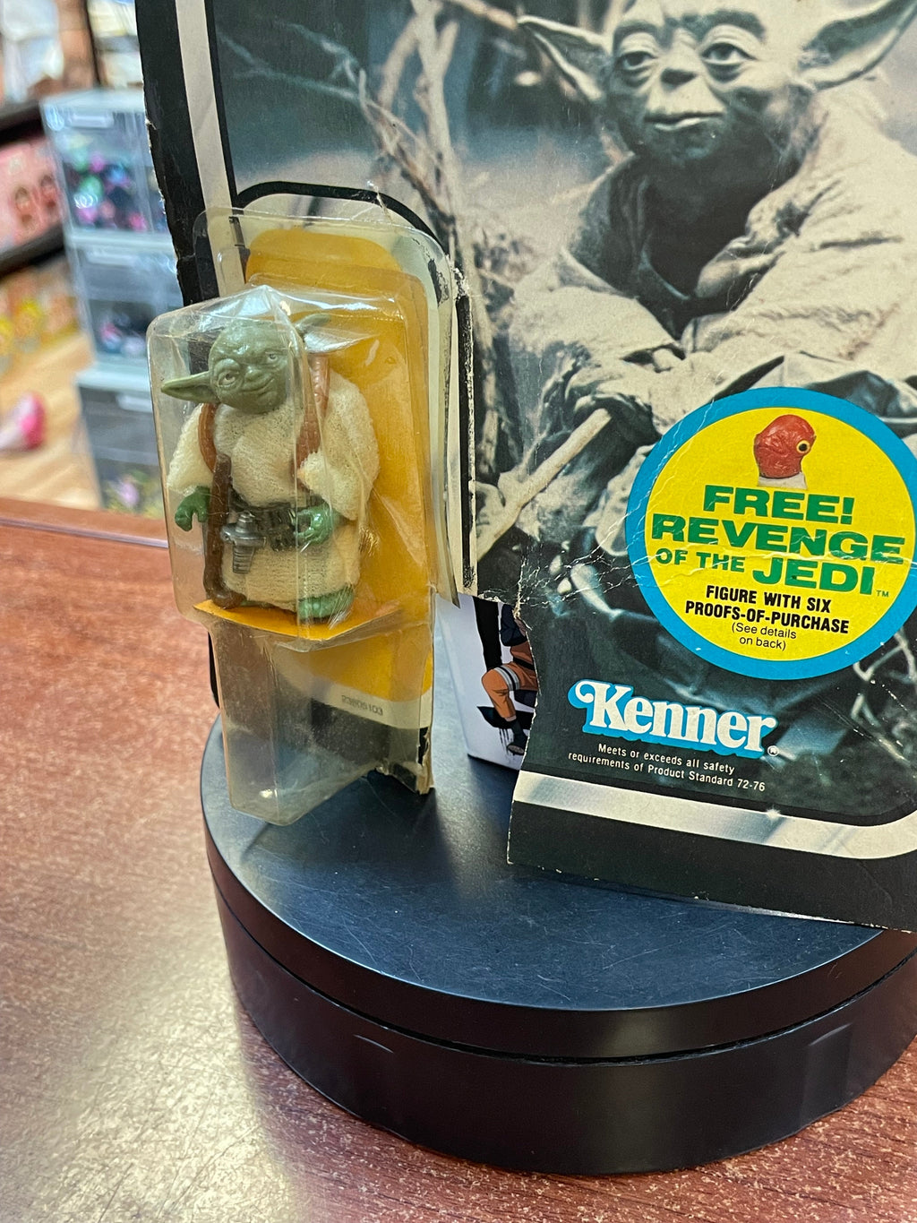 Brown Snake Yoda with Card ESB 9509 (Vintage Star Wars, Kenner) **Open Card**