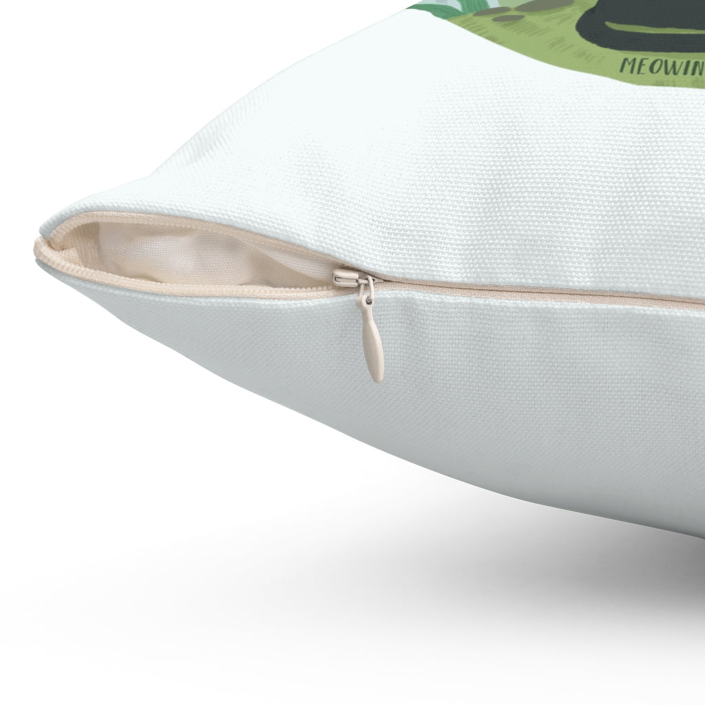 Rainy Days Cats & Plants Throw Pillow Cover