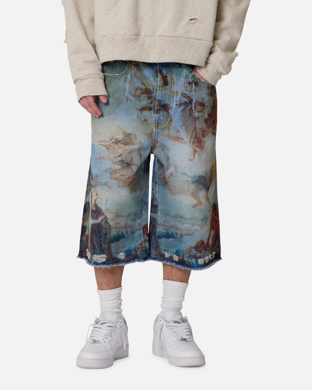 MNML Ultra Baggy Angel Denim Shorts Multi