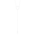 Sterling Silver Plated Adjustable CZ Heart Y-Necklace