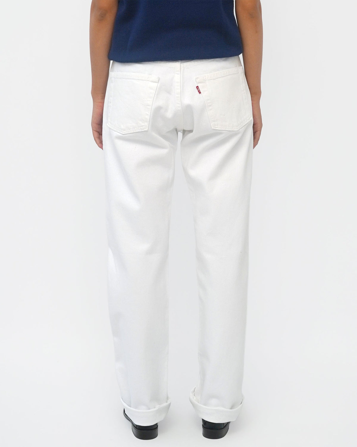 501 Straight Fit White Denim Pants / size: 28