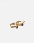 14k Gold Hoop Earrings w/ Gemstone