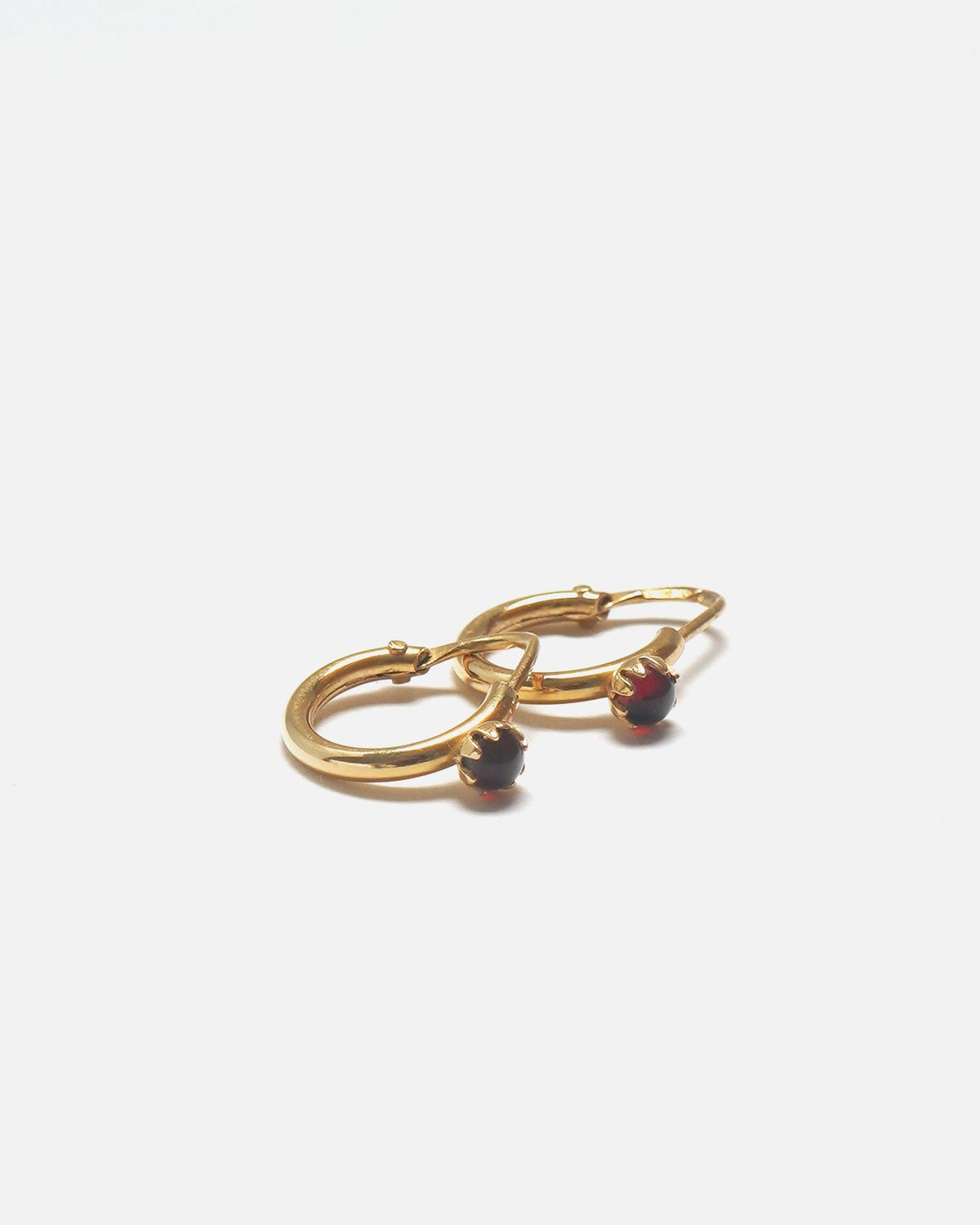 14k Gold Hoop Earrings w/ Gemstone