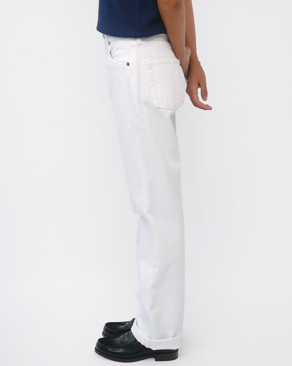 501 Straight Fit White Denim Pants / size: 28