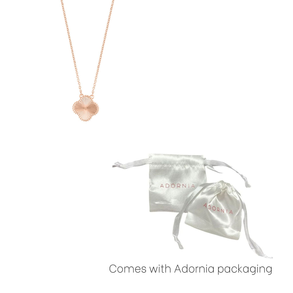 Beveled Flower Necklace rose gold