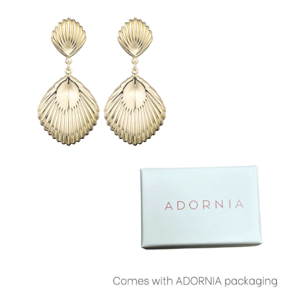 Gold Plated Deco Inspired Drop Earrings
