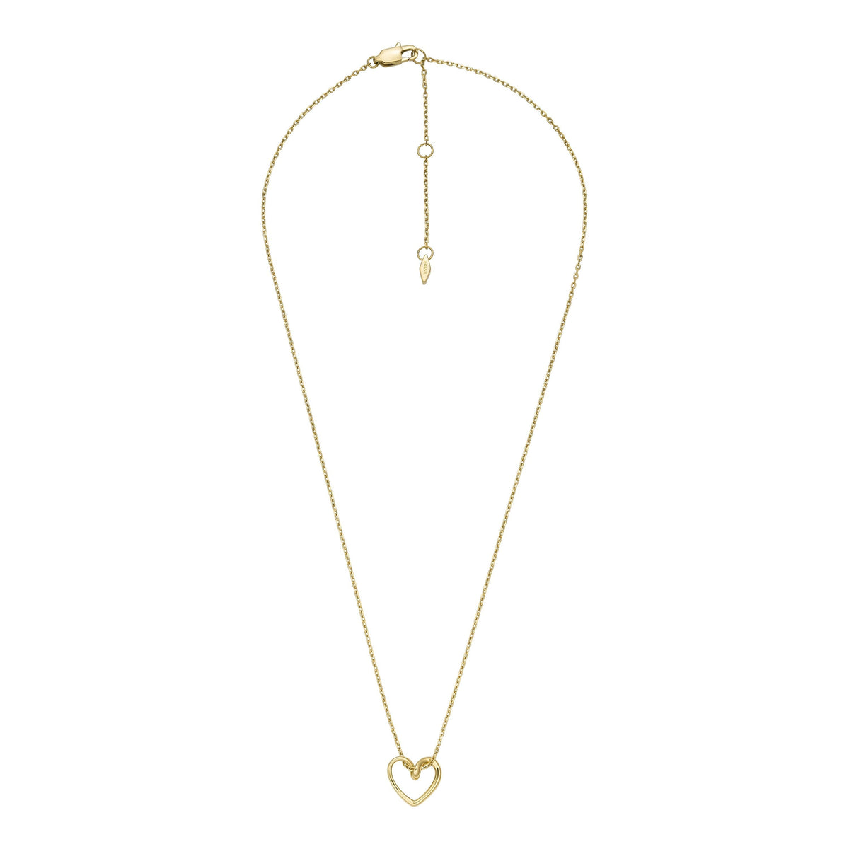 Fossil Women's Sawyer Open Heart Gold-Tone Stainless Steel Pendant Necklace