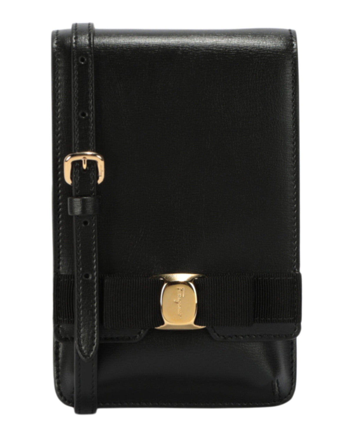 Logo Leather Convertible Crossbody Mobile Bag