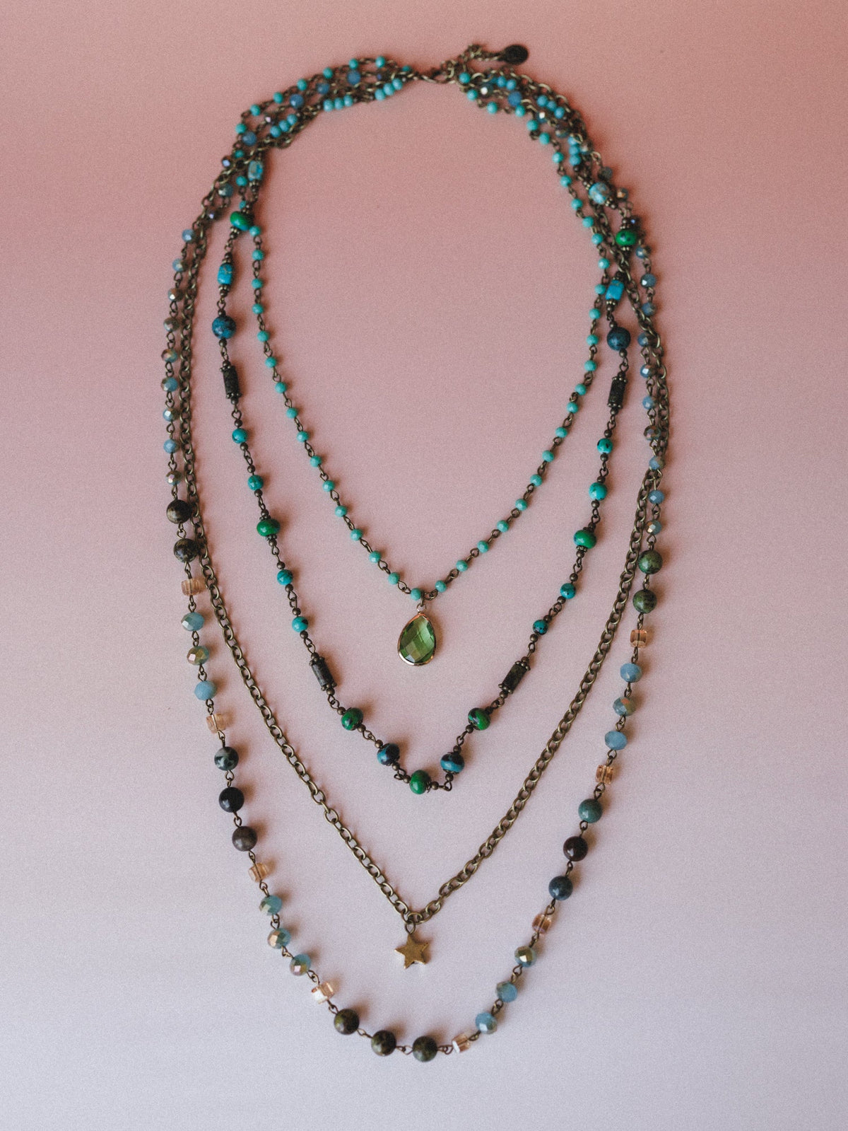 Santorini Layered Necklace - Green