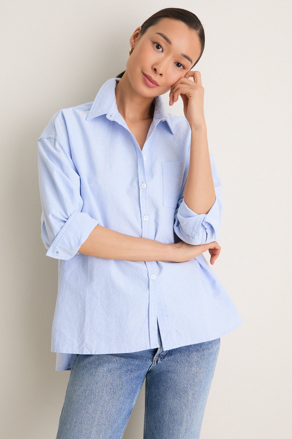 Blue Oxford Adair Boyfriend Shirt