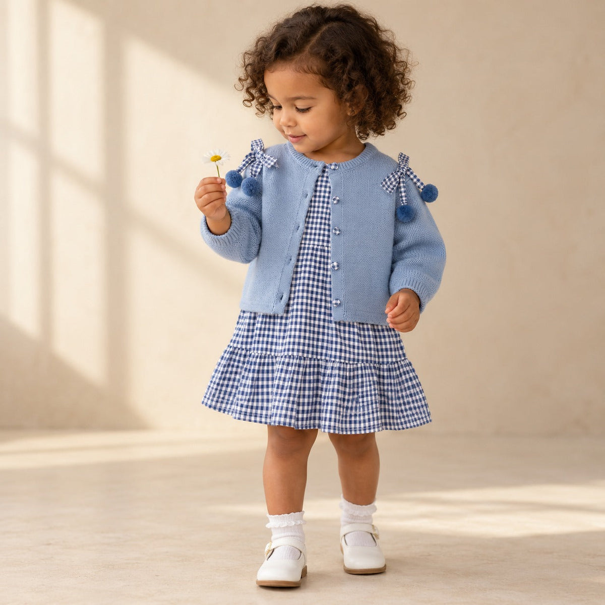Baby Blue Cardigan and Dress Set