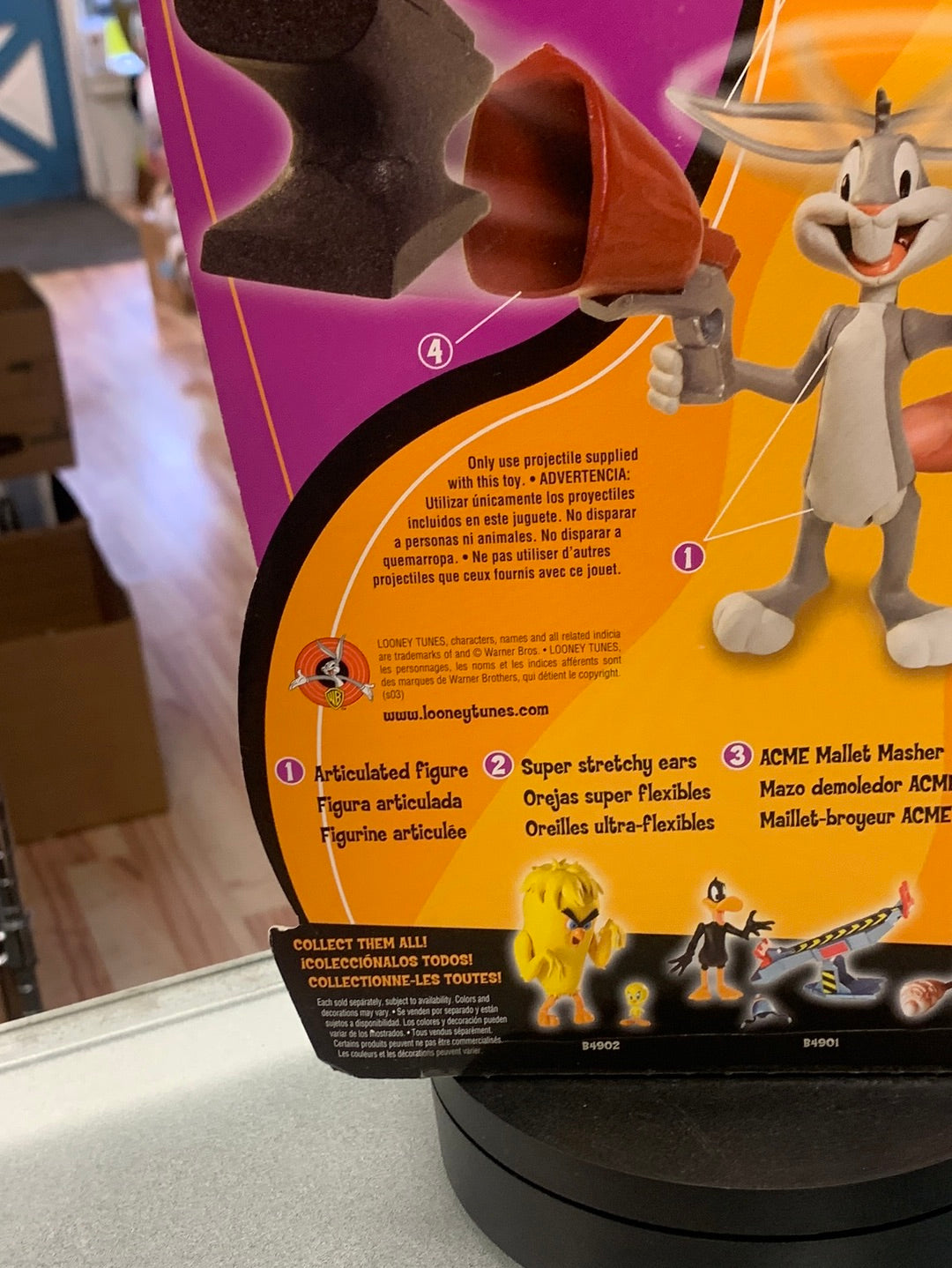 Shootin Action Bugs Bunny(Vintage Looney Tunes, Mattel) SEALEDn