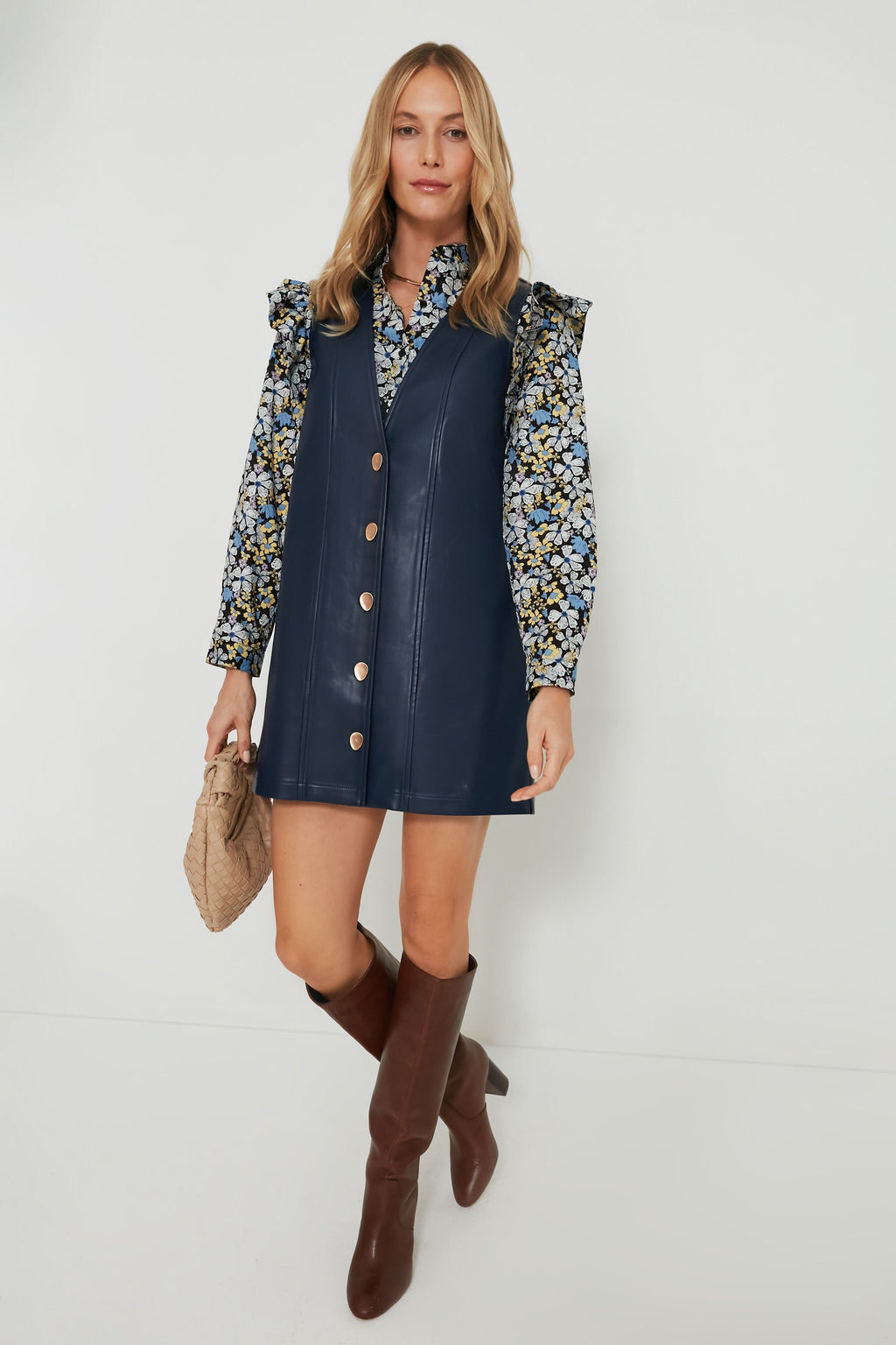 Blue & Yellow Floral Primrose Blouse