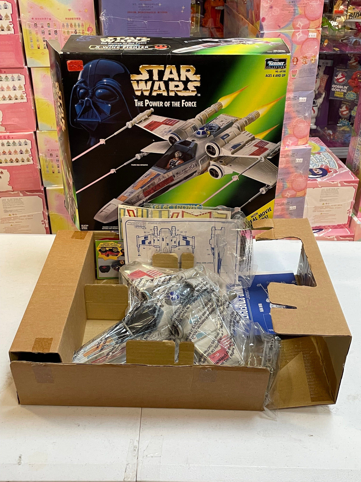 Electronic X- Wing Fighter (Vintage Star Wars POTF, Kenner) OPEN BOX