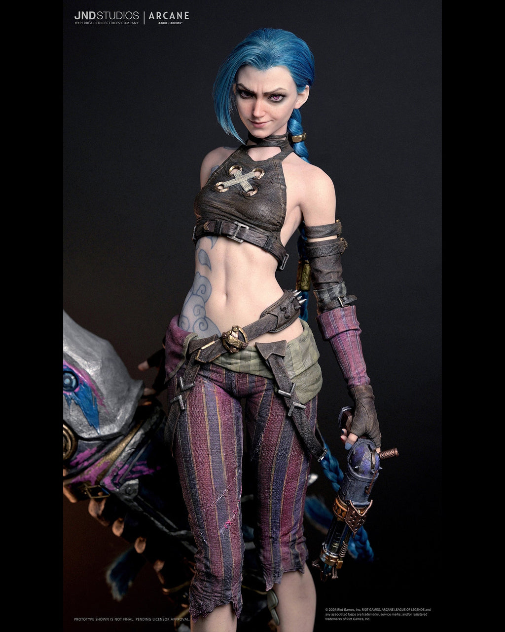 League of Legends Arcane: Jinx with 2 Head Variants 1/3 Scale Hyper Real