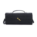 Black Woven Baguette Bag