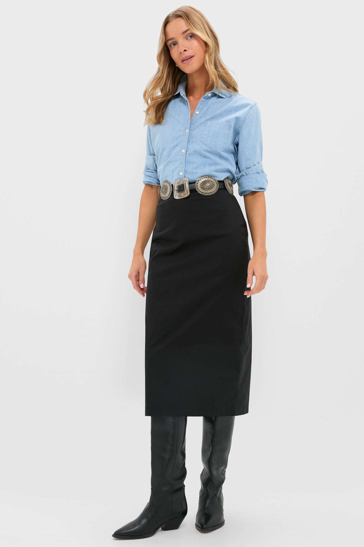 Black Rosie Midi Skirt