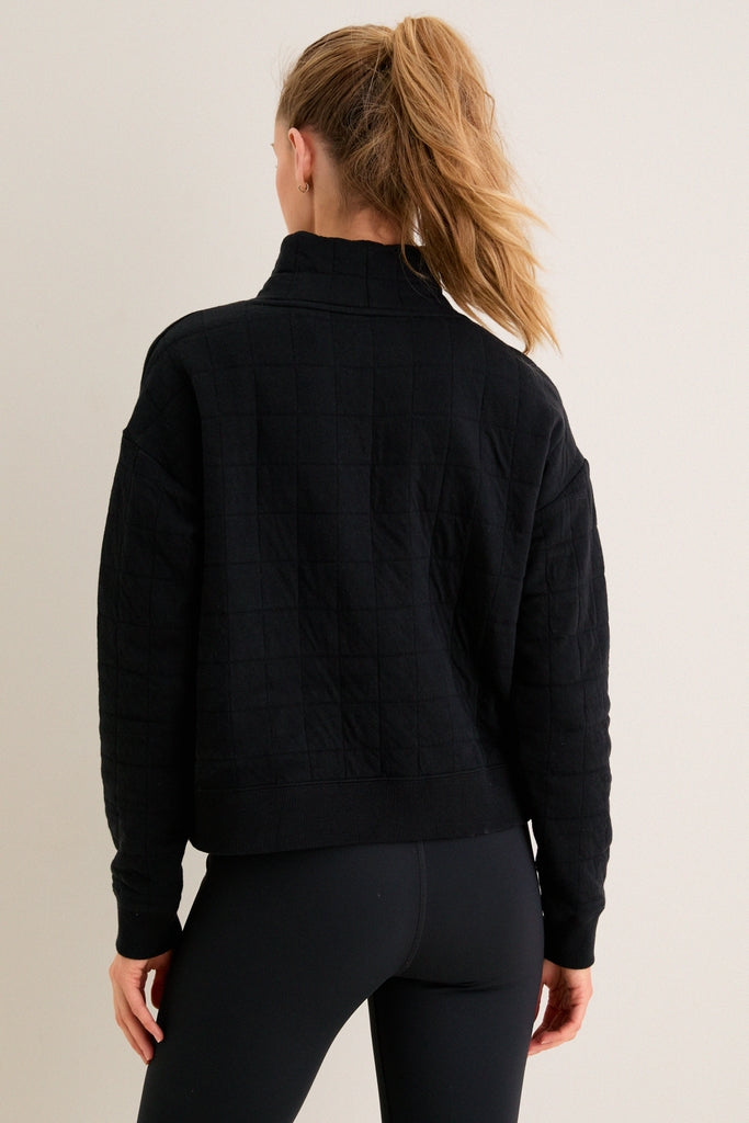 Black Quilted Wright Funnel Neck