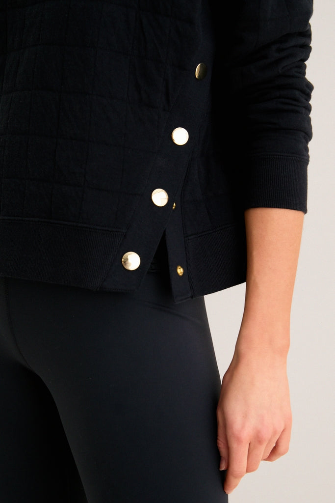 Black Quilted Wright Funnel Neck