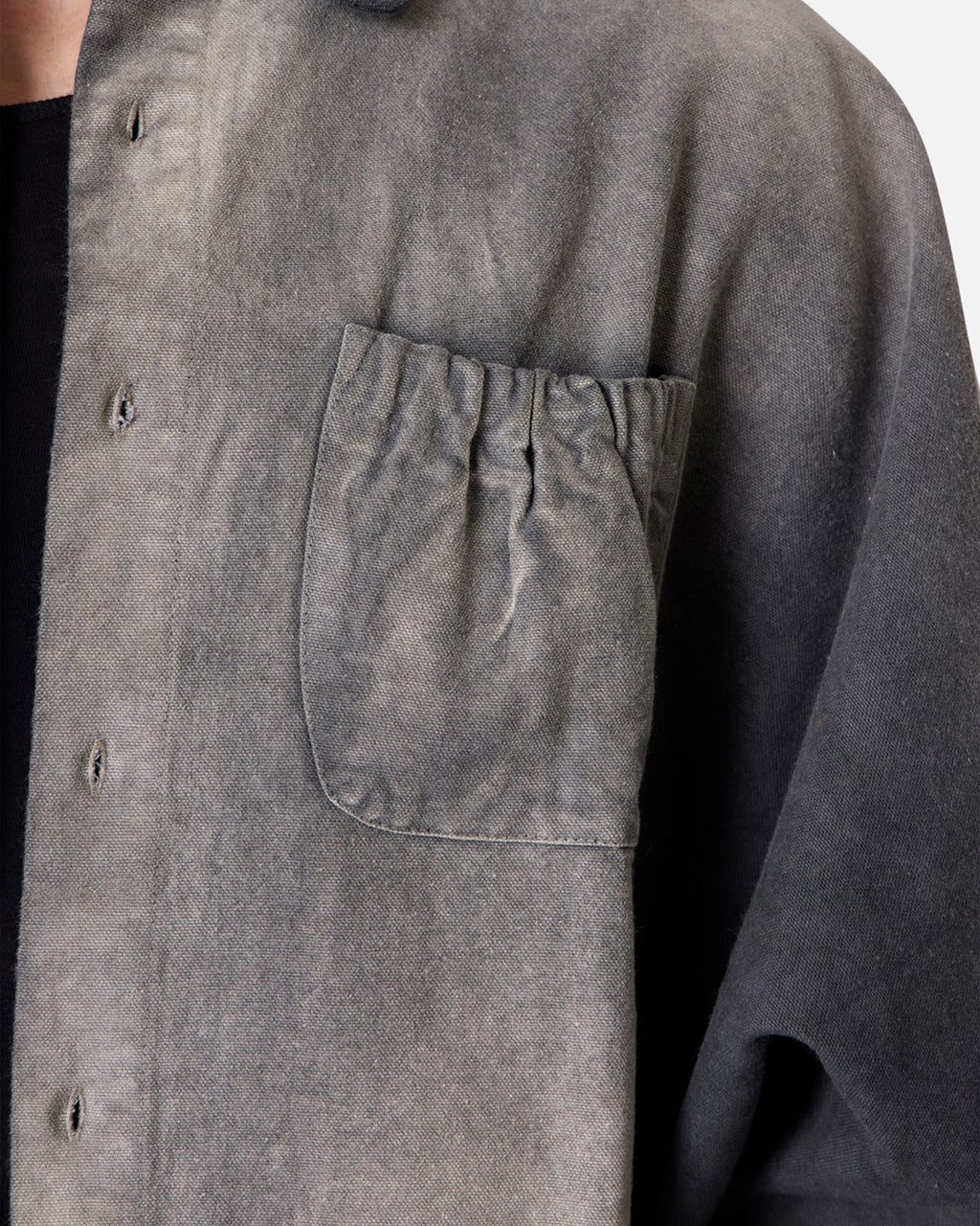 MNML Spray Denim Long Sleeve Shirt Washed Black