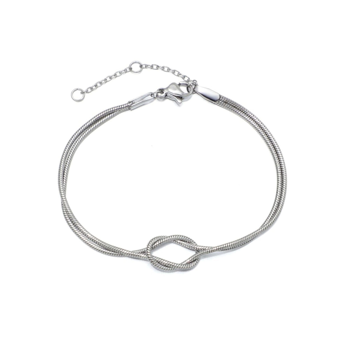 Tarnish Resistant Silver Plated Knotted Rope Chain Bracelet