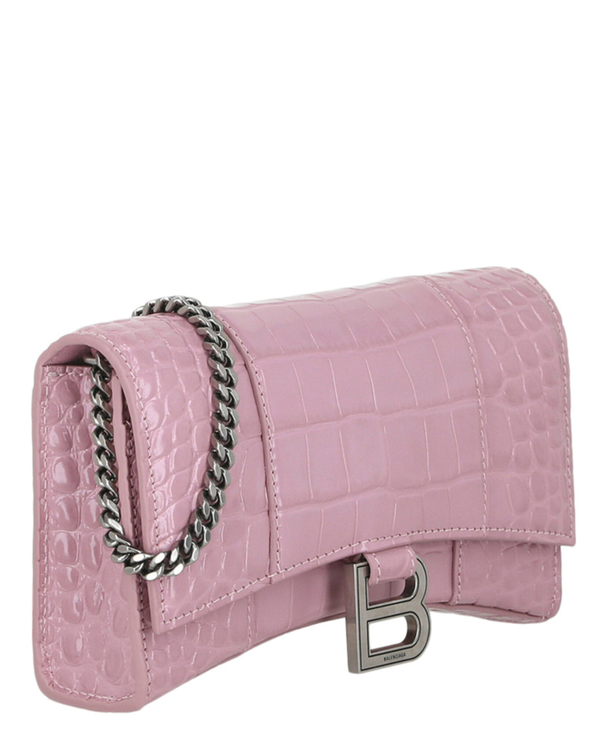 Croc Embossed Hourglass Wallet On Chain