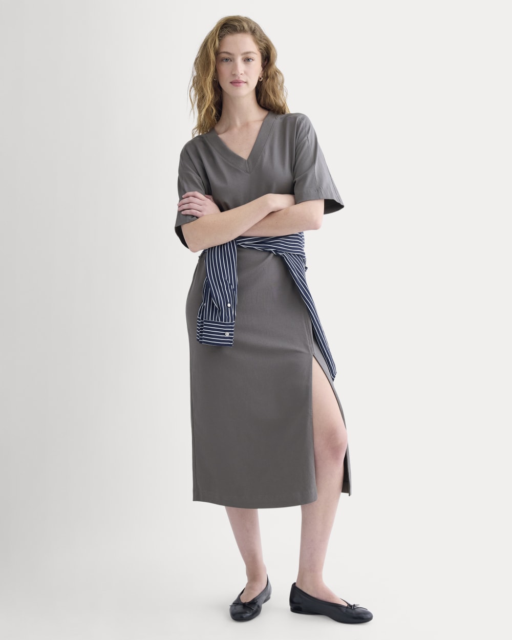 Weekend Tee Midi Dress | Charcoal Grey