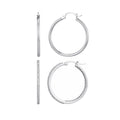 Silver Plated Infinity CZ and Plain Hoop Earring Set