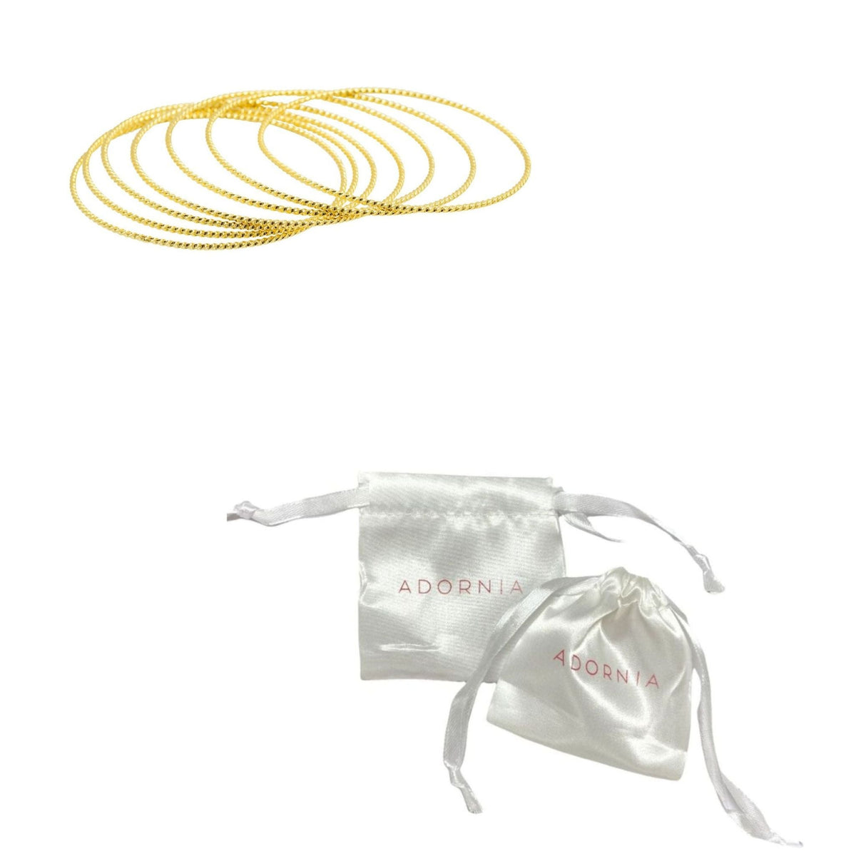 14K Gold Plated 7-Piece Skinny Bangle Set