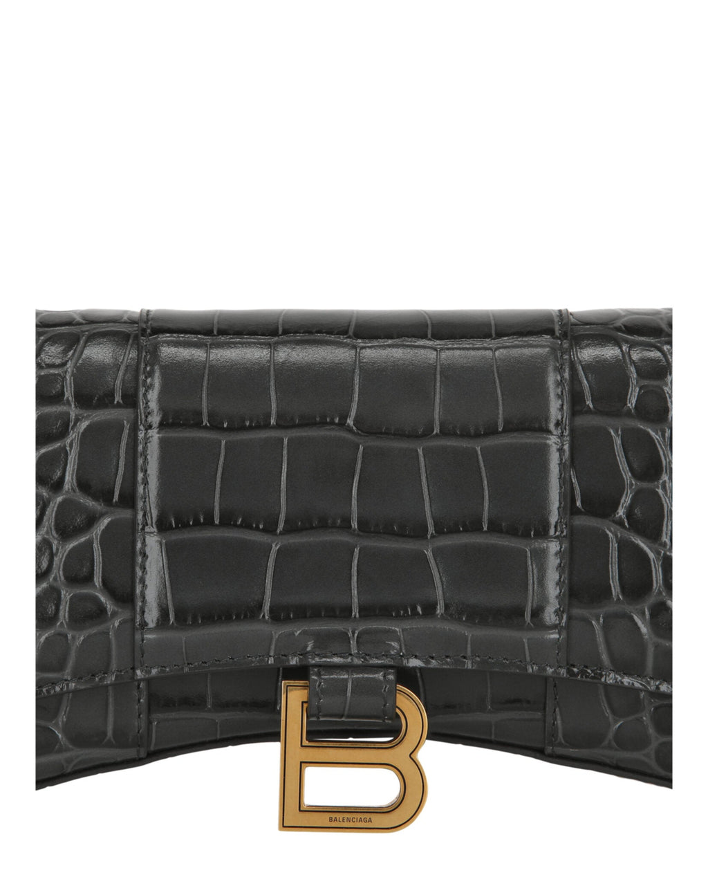 Croc Embossed Hourglass Wallet On Chain