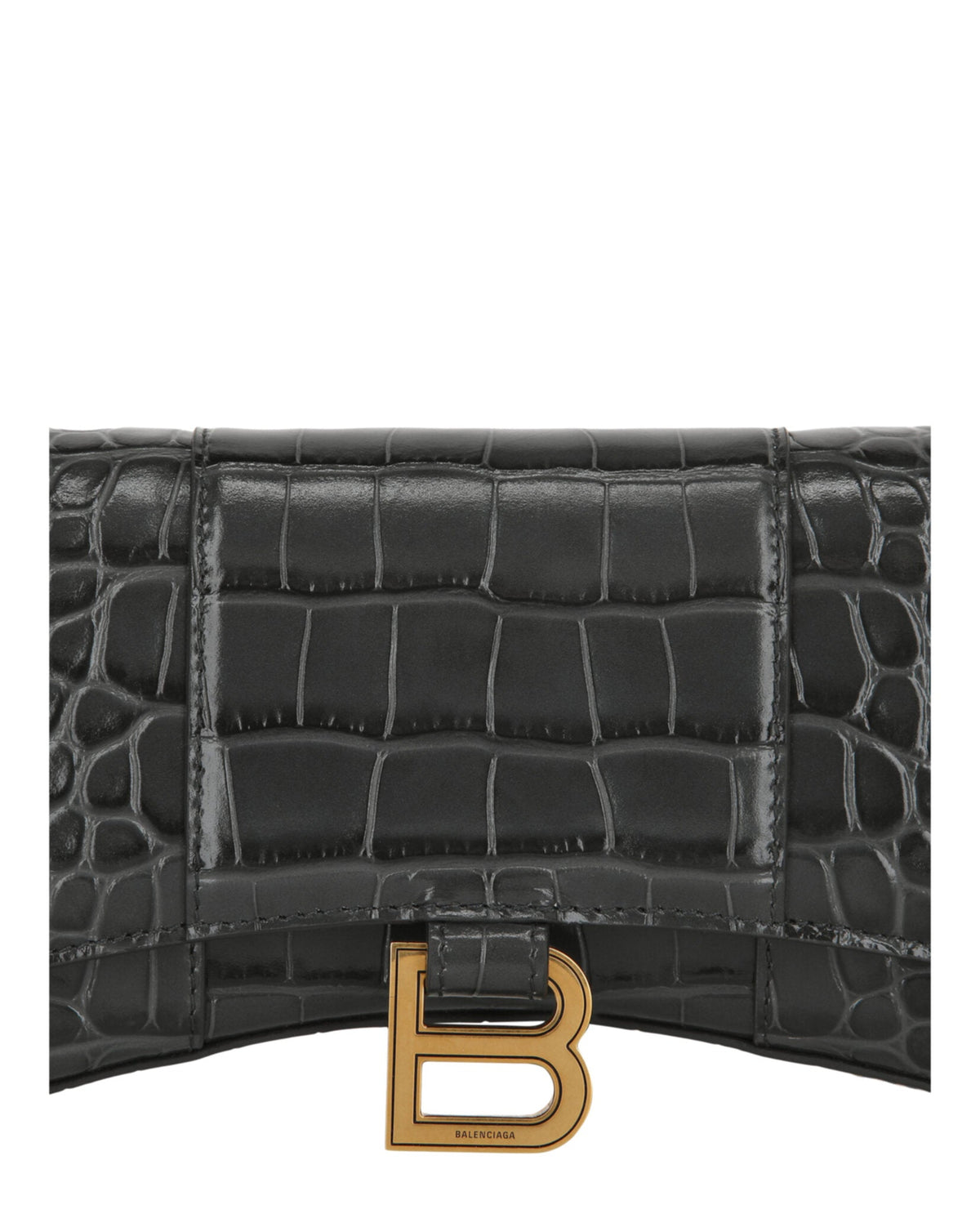 Croc Embossed Hourglass Wallet On Chain