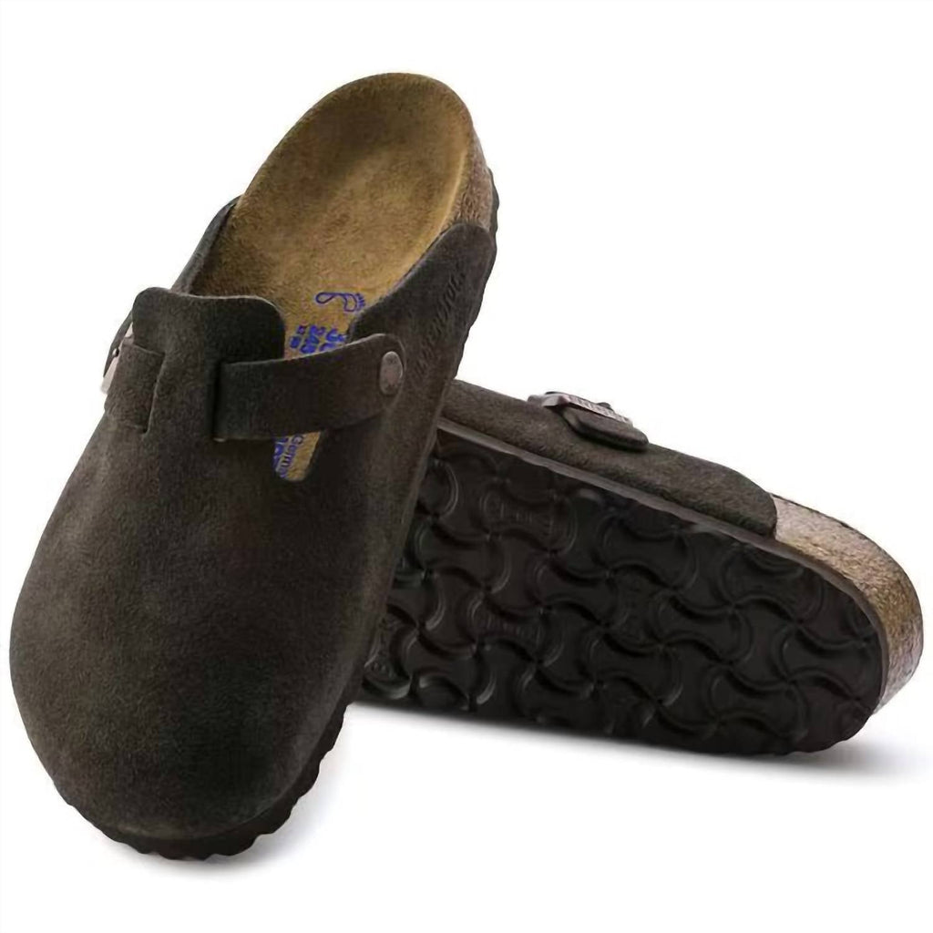 Women's Boston Soft Footbed Clog In Mocha Suede