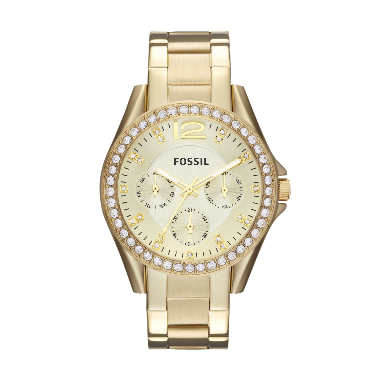 Fossil Women's Riley 38mm Multifunction, Gold-Tone Stainless Steel Watch