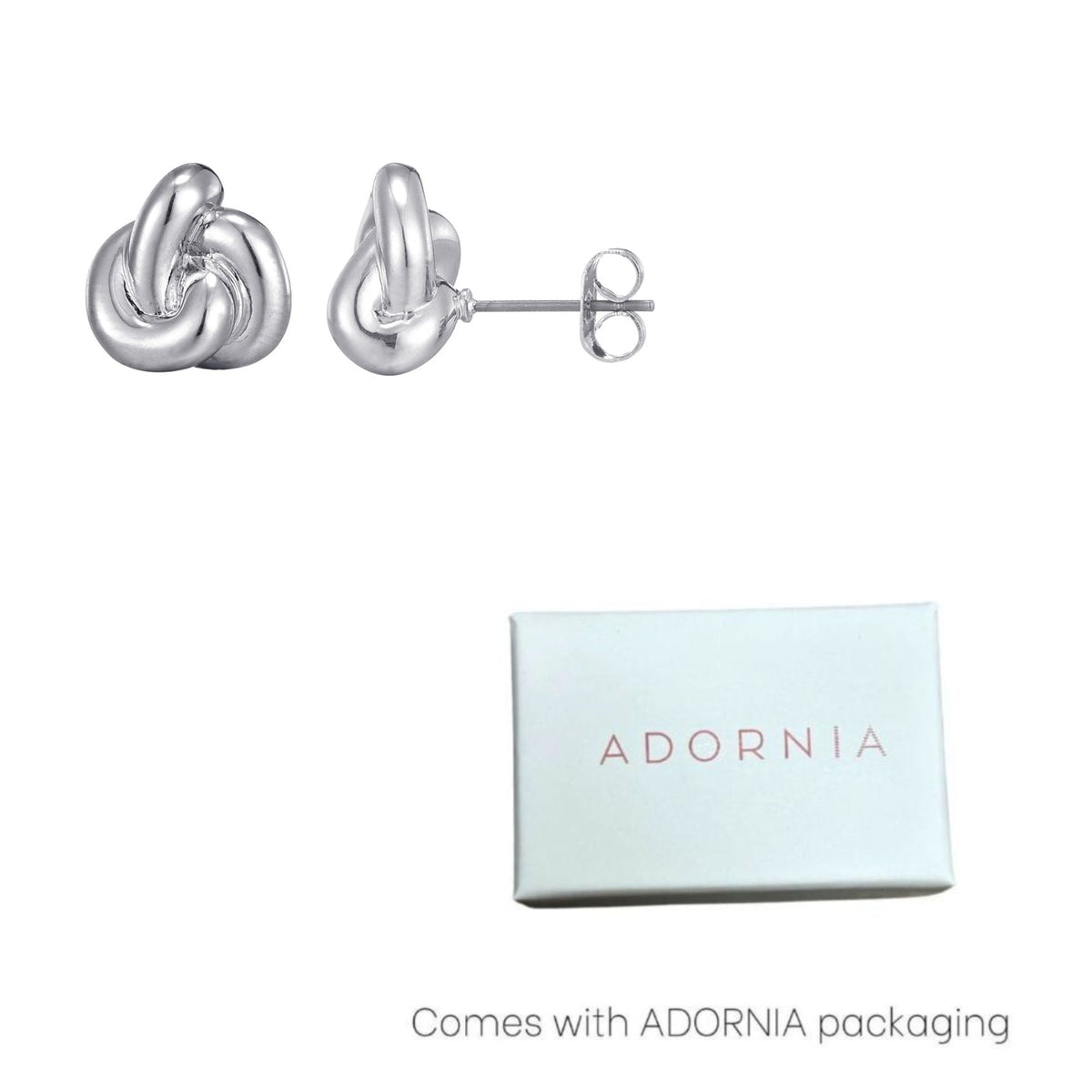 Silver Plated Chubby Knot Studs