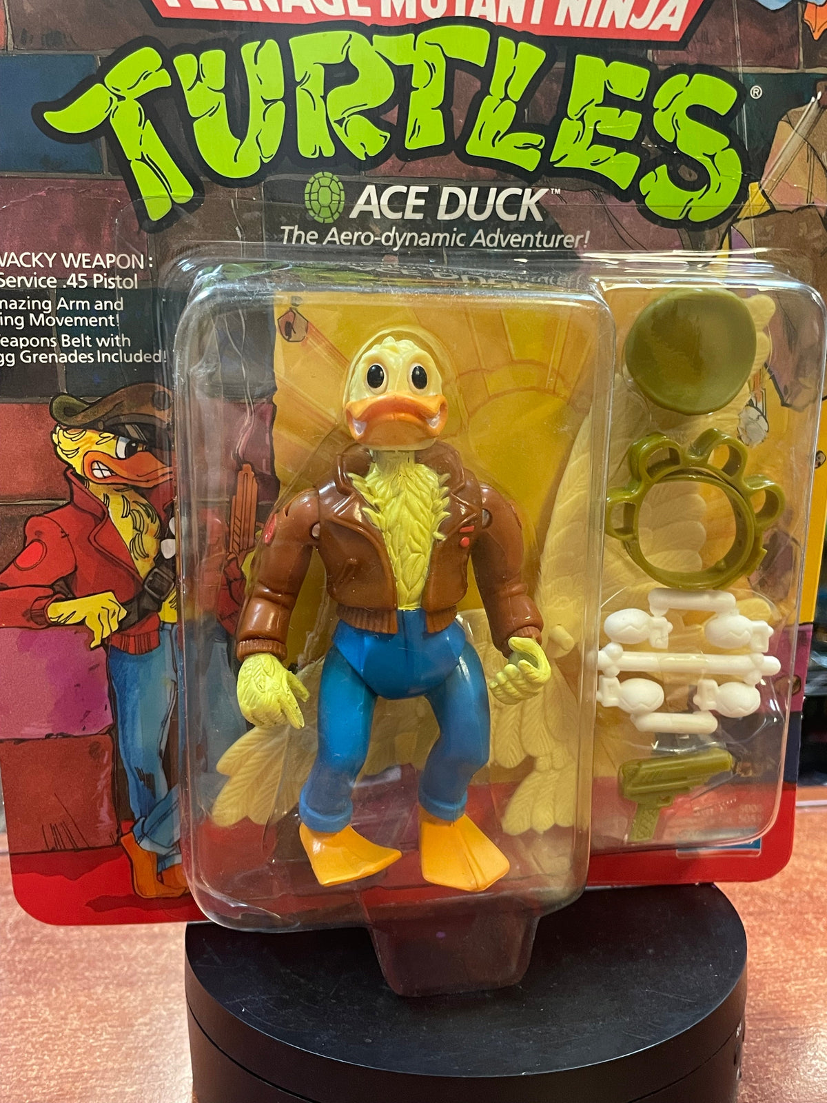 Ace Duck No Hat -14 Back-  (Vintage TMNT Ninja Turtles, Playmates) **SEALED**
