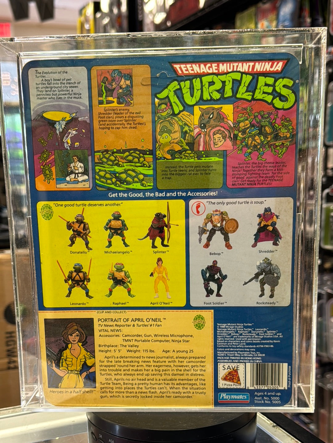 April O’Neil 10 Back No Press (Vintage TMNT Ninja Turtles, Playmates) *CAS Graded 80*