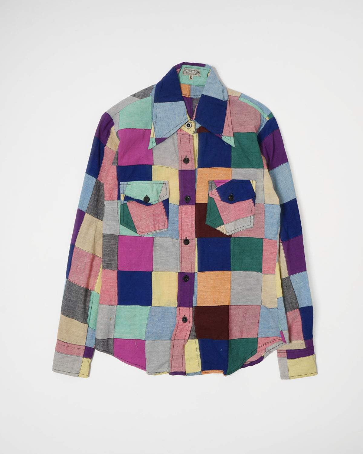 1970's Indian Madras Patchwork Shirt
