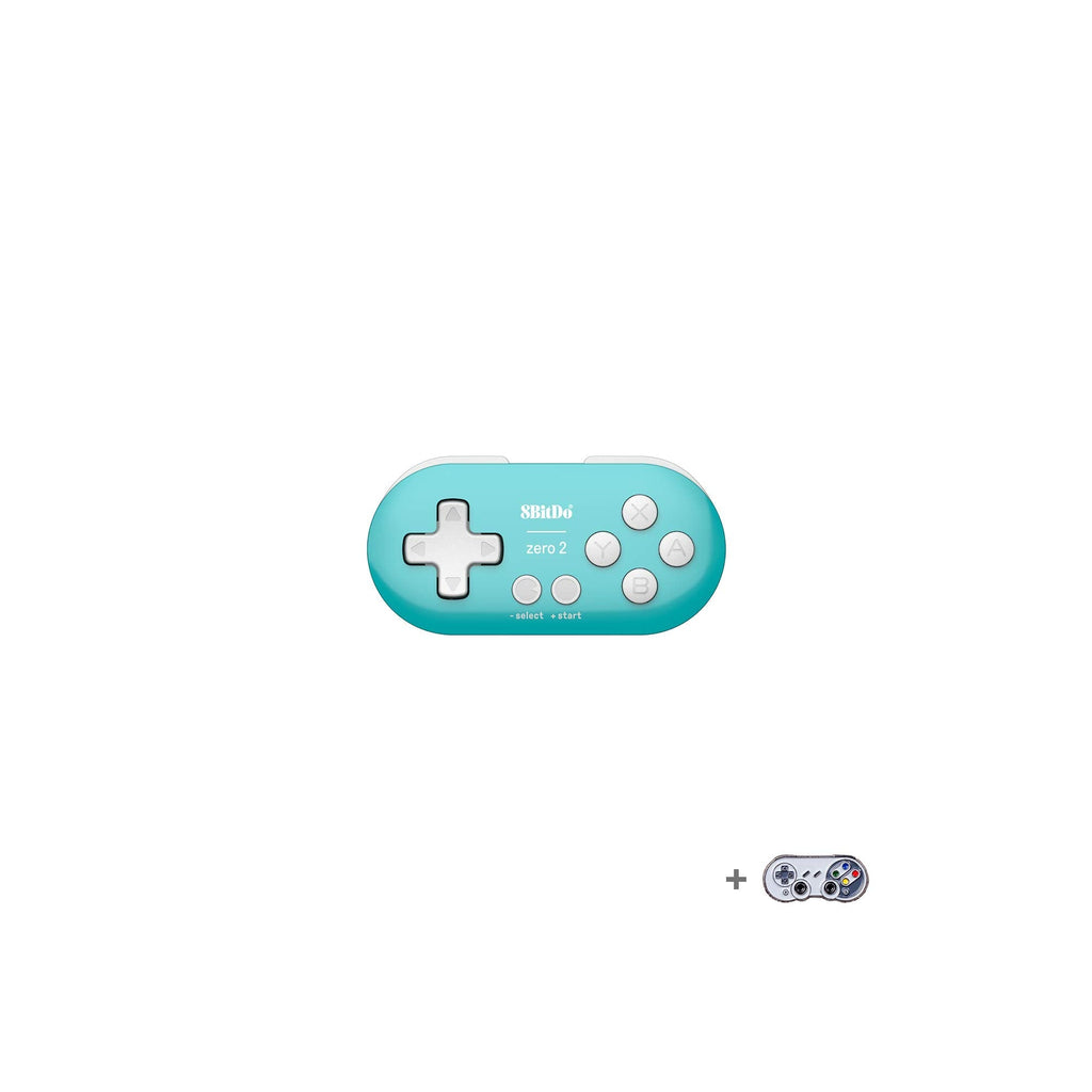 8BitDo Zero 2 蓝牙无线游戏手柄 适用于Switch Windows Android macOS 青绿色