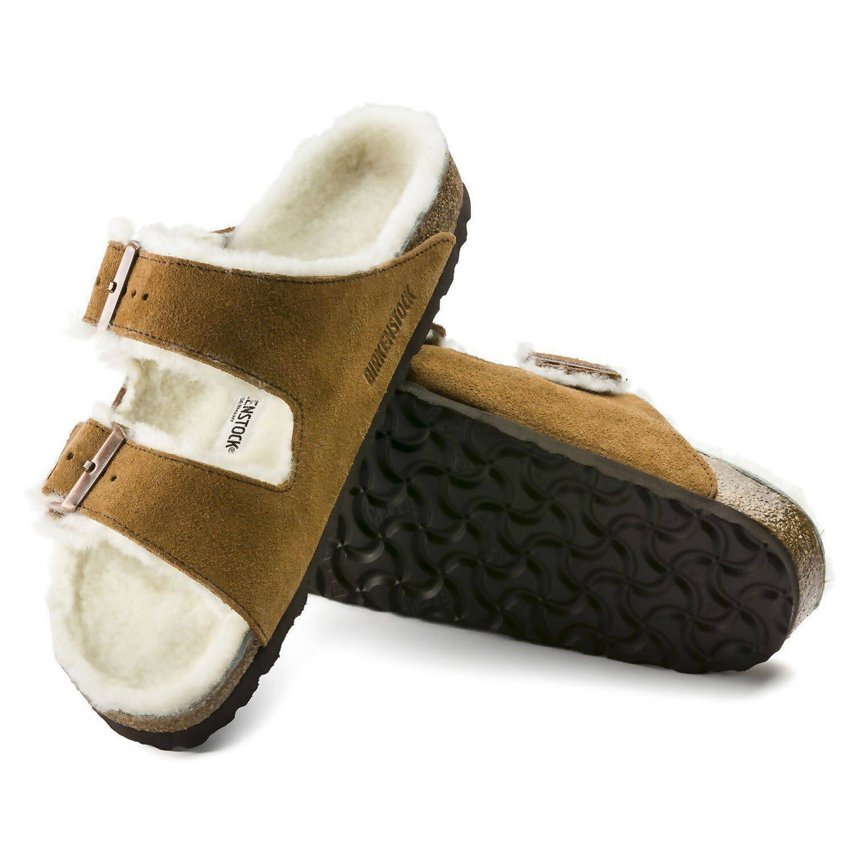 Unisex Arizona Fur Shearling Sandal In Mink