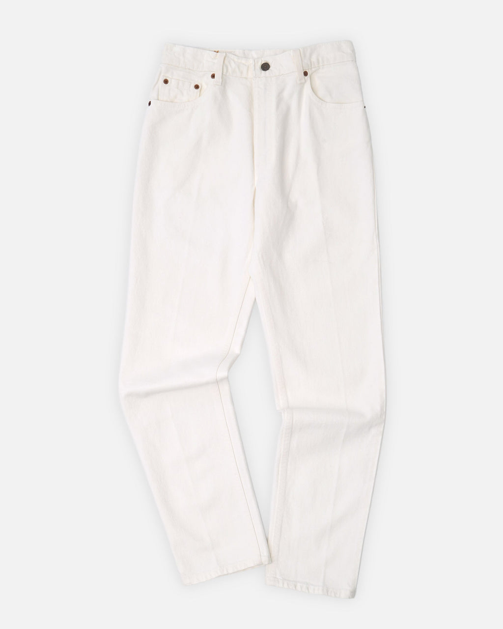 505 Tapered Fit White Denim Pants / size: 29