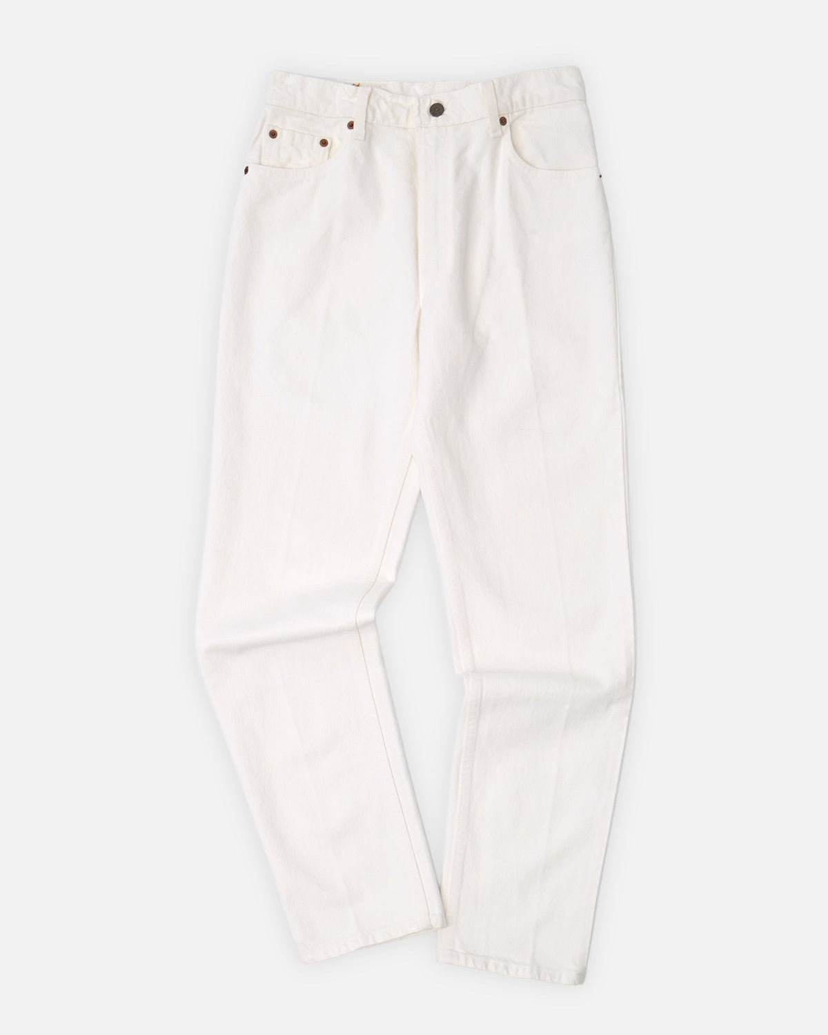505 Tapered Fit White Denim Pants / size: 29