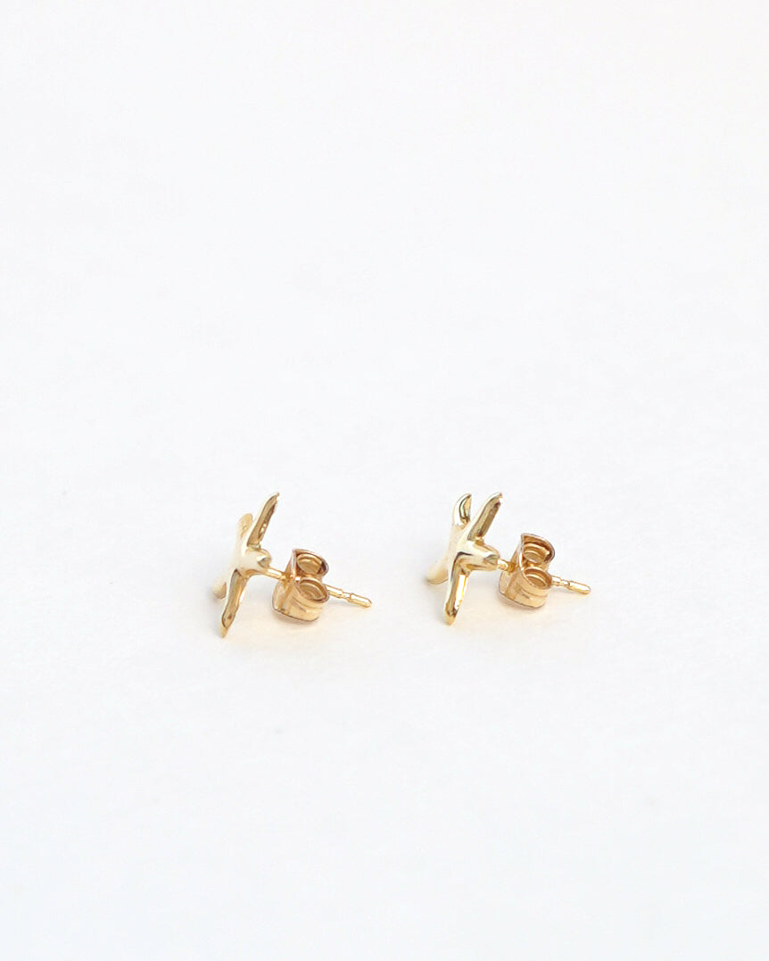 14k Gold Starfish Stud Earrings